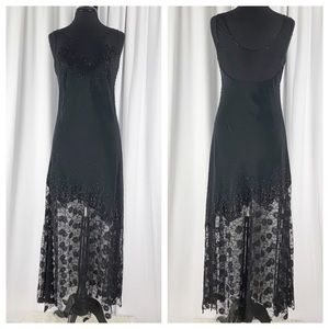 Jovani Sleeveless Mesh Lace Beaded Gown Black